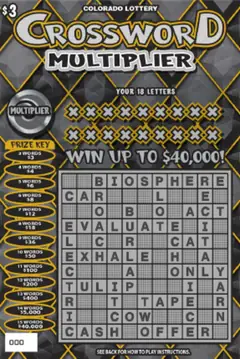 Crossword Multiplier $3 scratch-off ticket