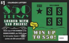 $50 Frenzy $1 scratch-off ticket