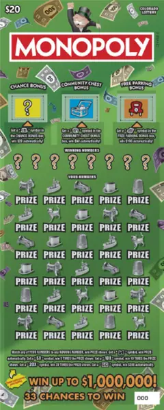 MONOPOLY™ $20 scratch-off ticket