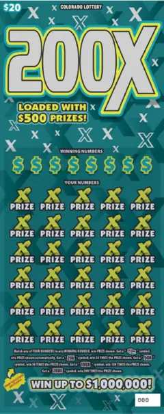 200X $20 scratch-off ticket