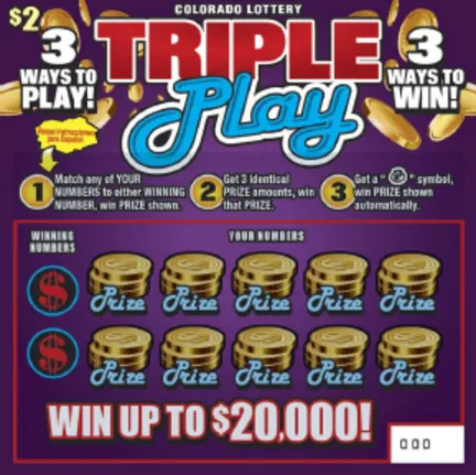 TRIPLE Play $2 Colorado scratch-off ticket