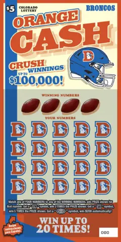 ORANGE CASH $5 scratch-off ticket