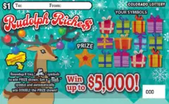 Reindeer Riches $1 scratch-off ticket