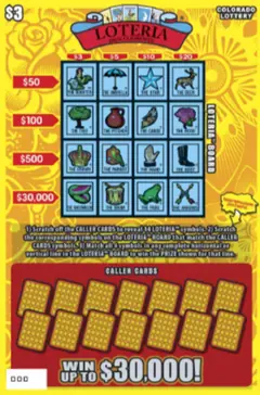 LOTERIA™ $3 scratch-off ticket