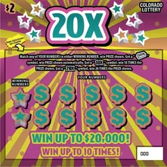 20X $2 scratch-off ticket