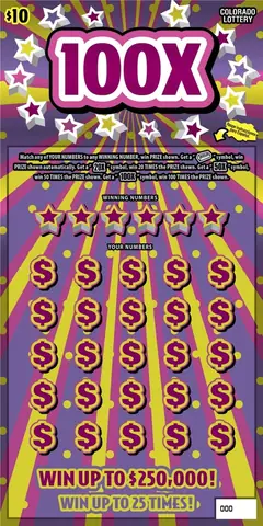 100X $10 scratch-off ticket