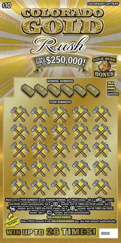 COLORADO GOLD RUSH $10 scratch-off ticket (image: Colorado Lottery)