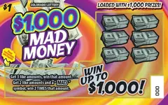 MAD MONEY $1 scratch-off ticket