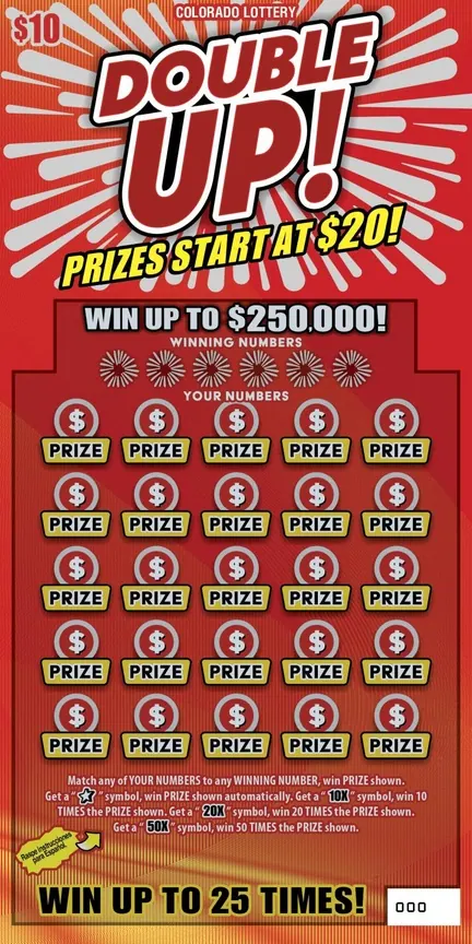 DOUBLE UP! $10 Colorado scratch-off ticket