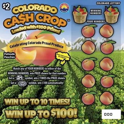 COLORADO CA$H CROP™ $2 Colorado scratch-off ticket