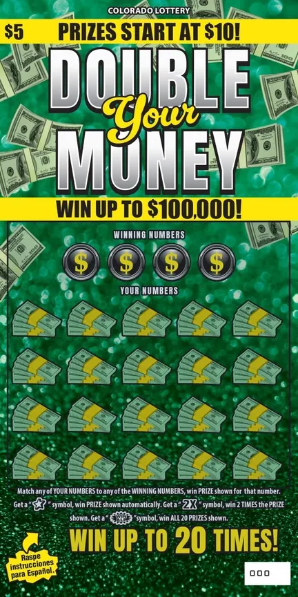 DOUBLE YOUR MONEY $5 Colorado scratch-off ticket