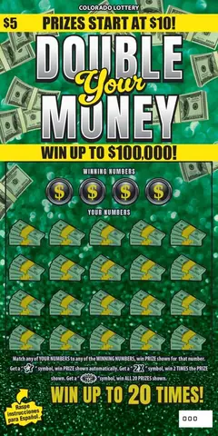 DOUBLE YOUR MONEY $5 scratch-off ticket