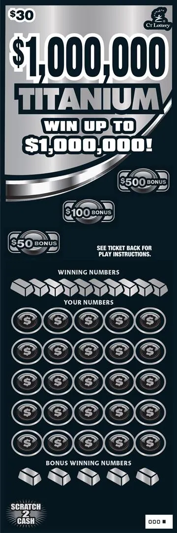 $$1,000,000 Titanium $30 Connecticut scratch-off ticket