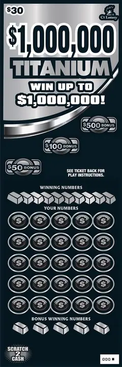 $$1,000,000 Titanium $30 scratch-off ticket