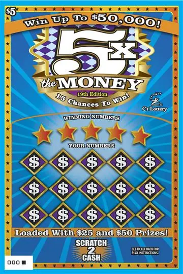 5X The Money 19Th Edition $5 Connecticut scratch-off ticket