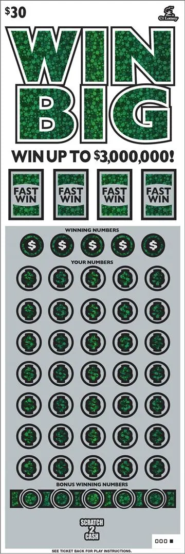Win Big $30 Connecticut scratch-off ticket