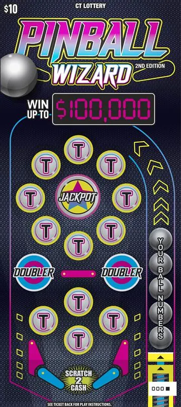 Pinball Wizard 2Nd Edition $10 Connecticut scratch-off ticket