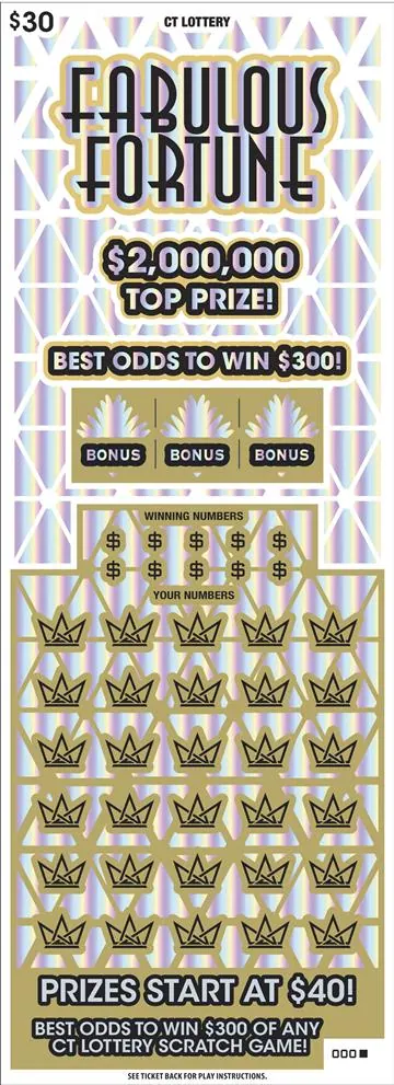 Fabulous Fortune $30 Connecticut scratch-off ticket
