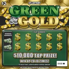 Green & Gold $2 scratch-off ticket