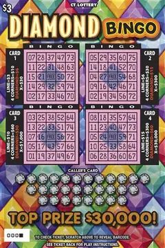 Diamond Bingo $3 scratch-off ticket