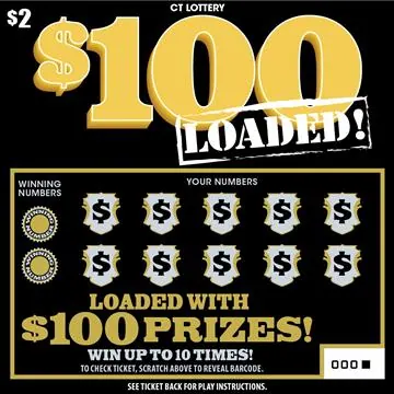 $$100 Loaded! $2 Connecticut scratch-off ticket