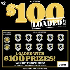 $$100 Loaded! $2 scratch-off ticket