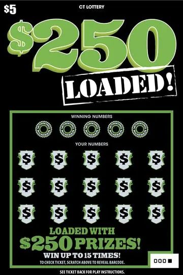 $$250 Loaded! $5 Connecticut scratch-off ticket