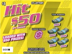 Hit $50 2Nd Edition $1 scratch-off ticket