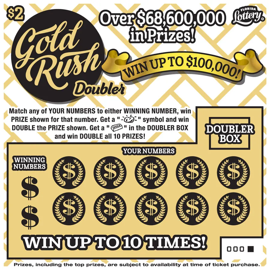 $2 Gold Rush Doubler $2 Florida scratch-off ticket