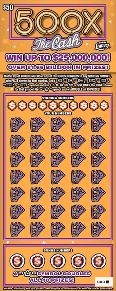 500X The Cash $50 scratch-off ticket (image: Florida Lottery)