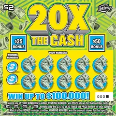 20X THE CASH $2 scratch-off ticket