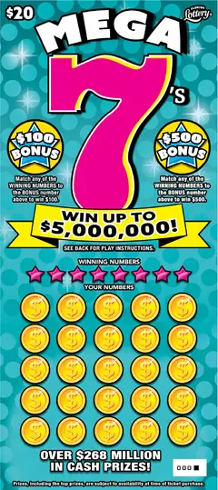 Mega 7s $20 scratch-off ticket