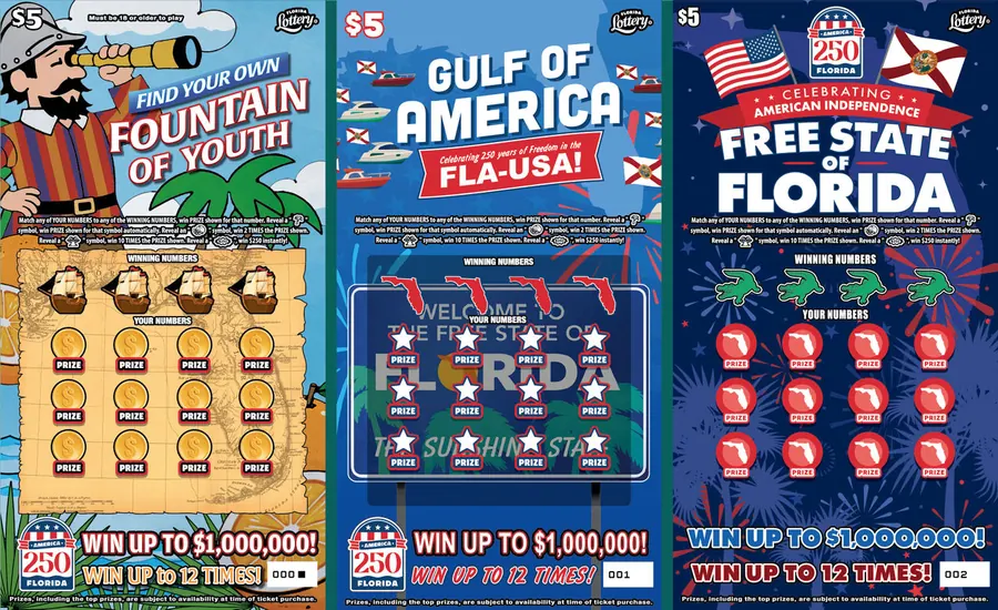 America 250 Florida $5 Florida scratch-off ticket