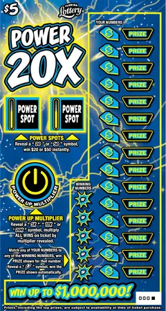POWER 20X $5 scratch-off ticket