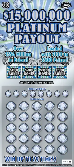 $15,000,000 Platinum Payout $30 scratch-off ticket (image: Florida Lottery)