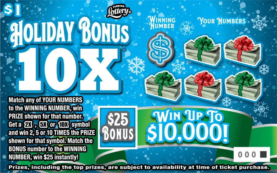 Holiday Bonus 10X $1 Florida scratch-off ticket