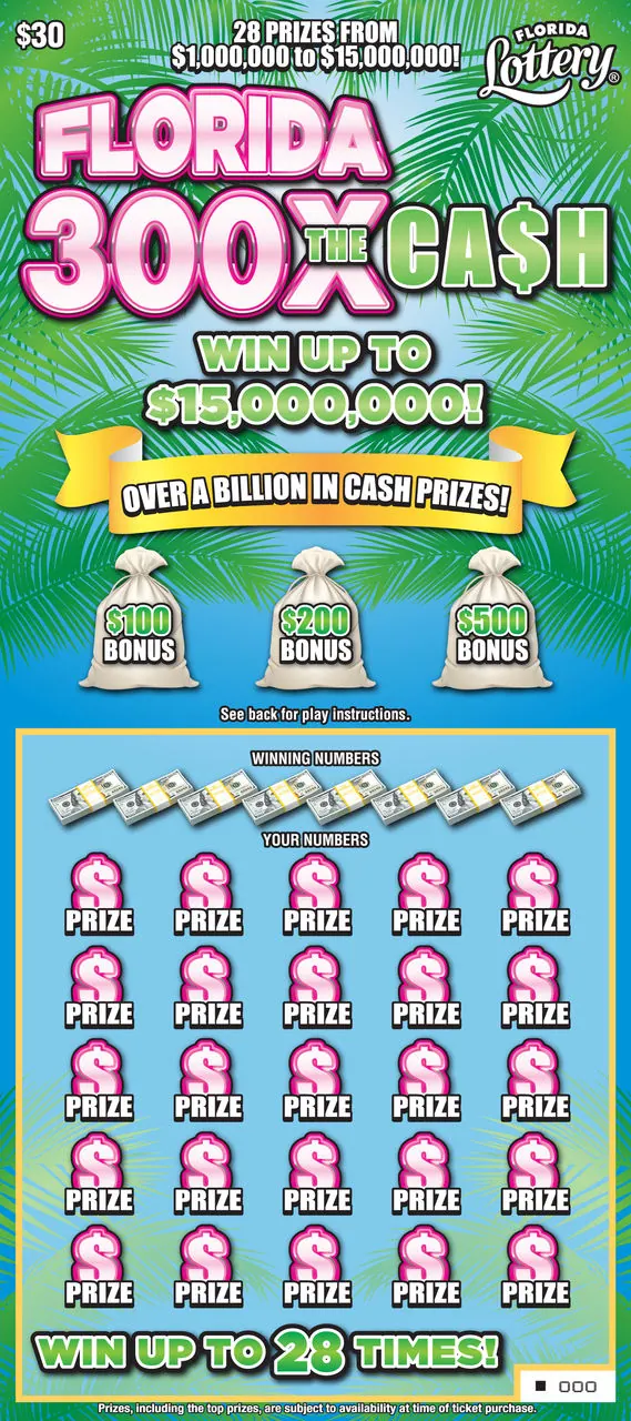 Florida 300X the Cash $30 Florida scratch-off ticket