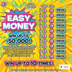 Easy Money $2 scratch-off ticket