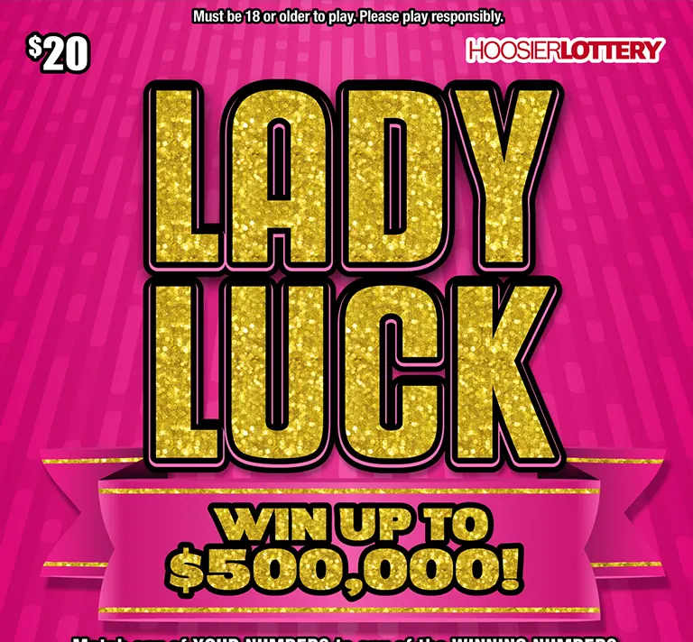Lady Luck $20 Indiana scratch-off ticket