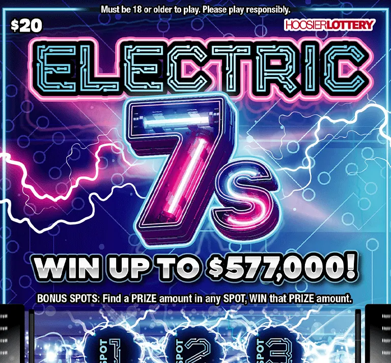 Electric 7S $20 Indiana scratch-off ticket