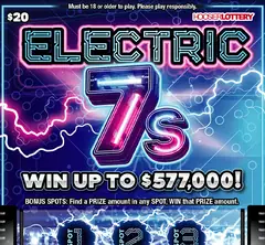 Electric 7S $20 scratch-off ticket