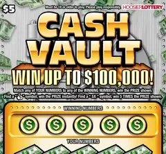 Cash Vault $5 scratch-off ticket (image: Indiana Lottery)