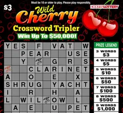 Wild Cherry Crossword Tripler $3 scratch-off ticket