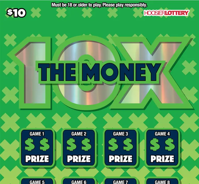 10X The Money $10 Indiana scratch-off ticket