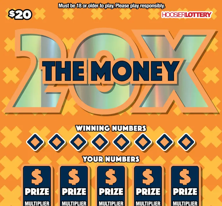 20X The Money $20 Indiana scratch-off ticket