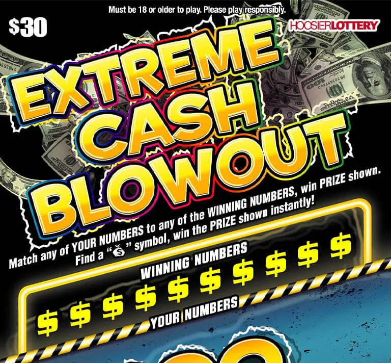 Extreme Cash Blowout $30 Indiana scratch-off ticket