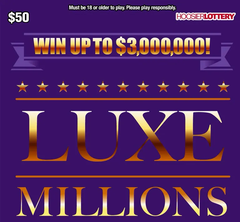 Luxe Millions $50 Indiana scratch-off ticket