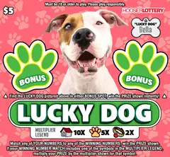 Lucky Dog $5 scratch-off ticket