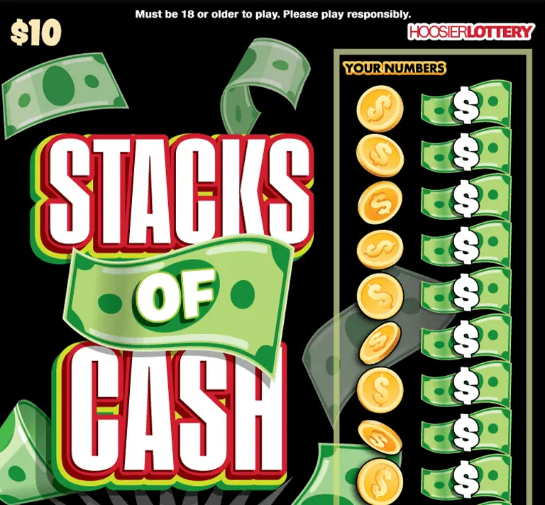 Stacks Of Cash $10 Indiana scratch-off ticket