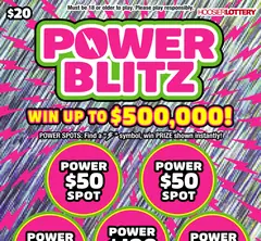 Power Blitz $20 scratch-off ticket